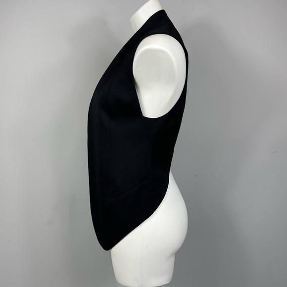 HELMUT LANG SMOKING WOOL BLEND VEST HIGH LOW SLEEVELESS JACKET GILLET BLACK XS - Picture 7 of 16